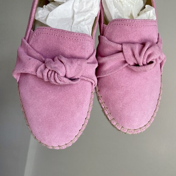 Talbots Women's Izzy Knot Espadrilles Shoes Size 7 Pink Suede Leather Cushioned - Picture 2 of 14